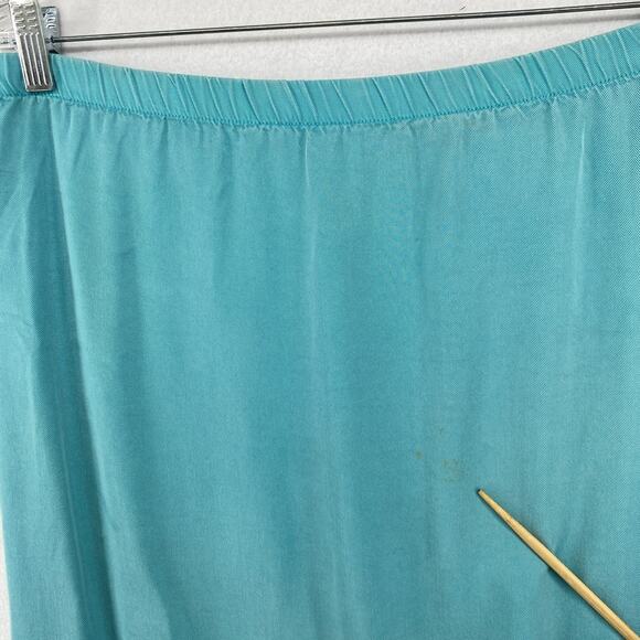 HEAVEN Skirt S 80s Twill Cotton Straight Maxi Elastic Waist Green VTG USA - Picture 12 of 14